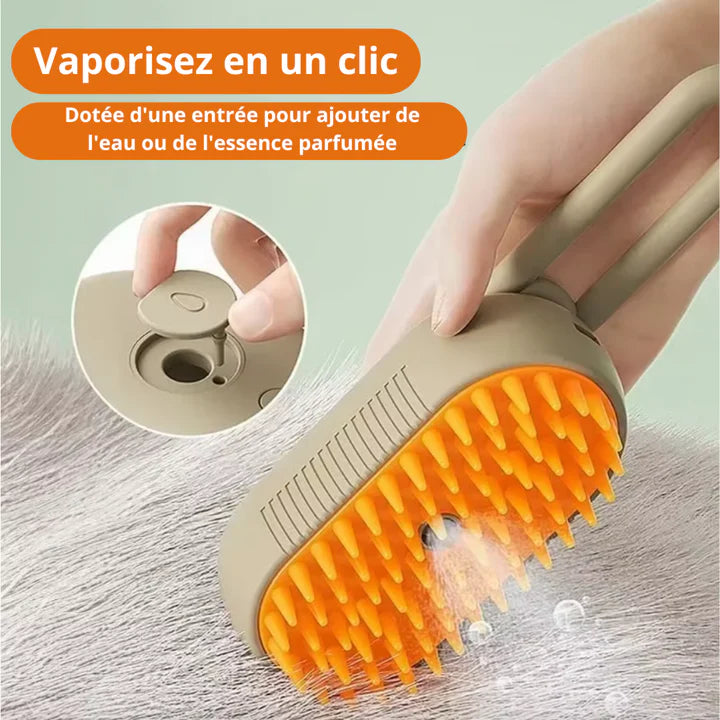 pet grooming,
steam brush,
deshedding tool,
massage brush,
detangling comb,
rechargeable pet brush,
USB pet grooming,
low‑temp steam,
cat dog brush,
tangle remover,