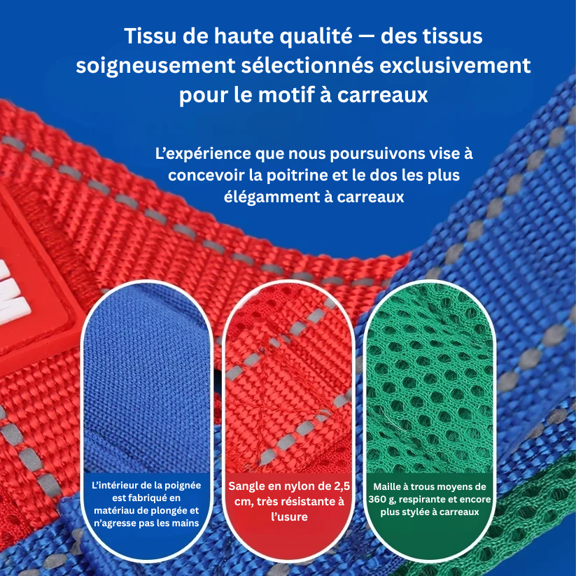 Poitrine et dos de selle pour animal de compagnie réfléchissants et antidéflagrants