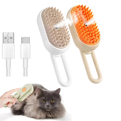 pet grooming,
steam brush,
deshedding tool,
massage brush,
detangling comb,
rechargeable pet brush,
USB pet grooming,
low‑temp steam,
cat dog brush,
tangle remover,