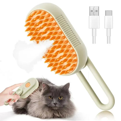 pet grooming,
steam brush,
deshedding tool,
massage brush,
detangling comb,
rechargeable pet brush,
USB pet grooming,
low‑temp steam,
cat dog brush,
tangle remover,