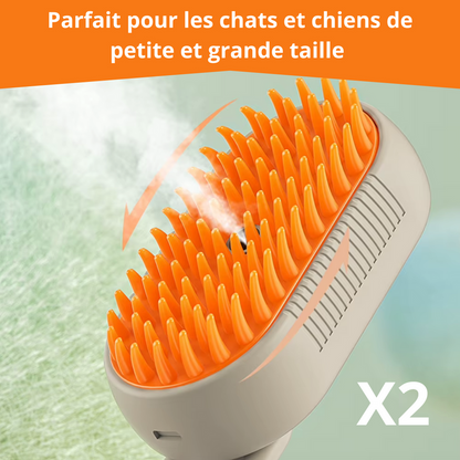 Brosse Vapeur 3-en-1 – Massage, Démêlage, Anti-Mue
