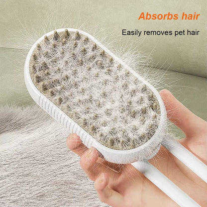pet grooming,
steam brush,
deshedding tool,
massage brush,
detangling comb,
rechargeable pet brush,
USB pet grooming,
low‑temp steam,
cat dog brush,
tangle remover,