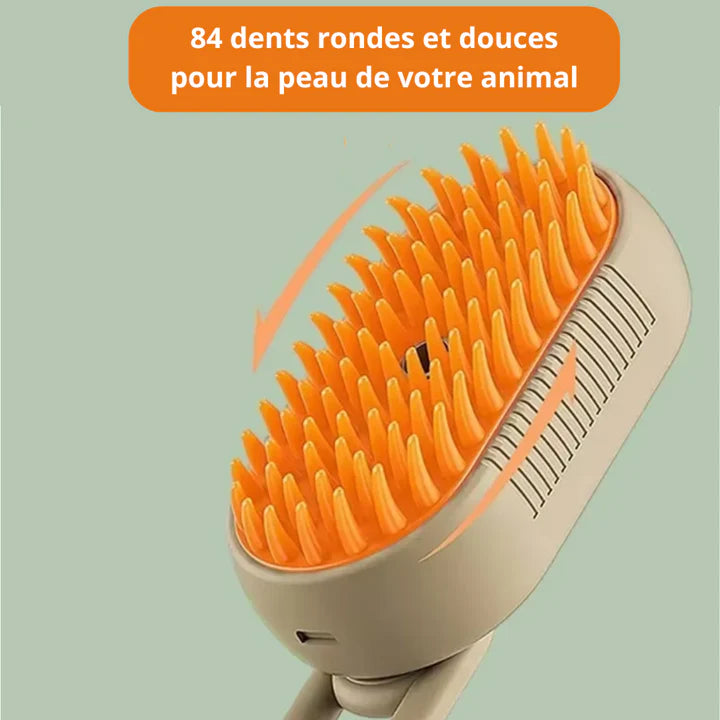 pet grooming,
steam brush,
deshedding tool,
massage brush,
detangling comb,
rechargeable pet brush,
USB pet grooming,
low‑temp steam,
cat dog brush,
tangle remover,