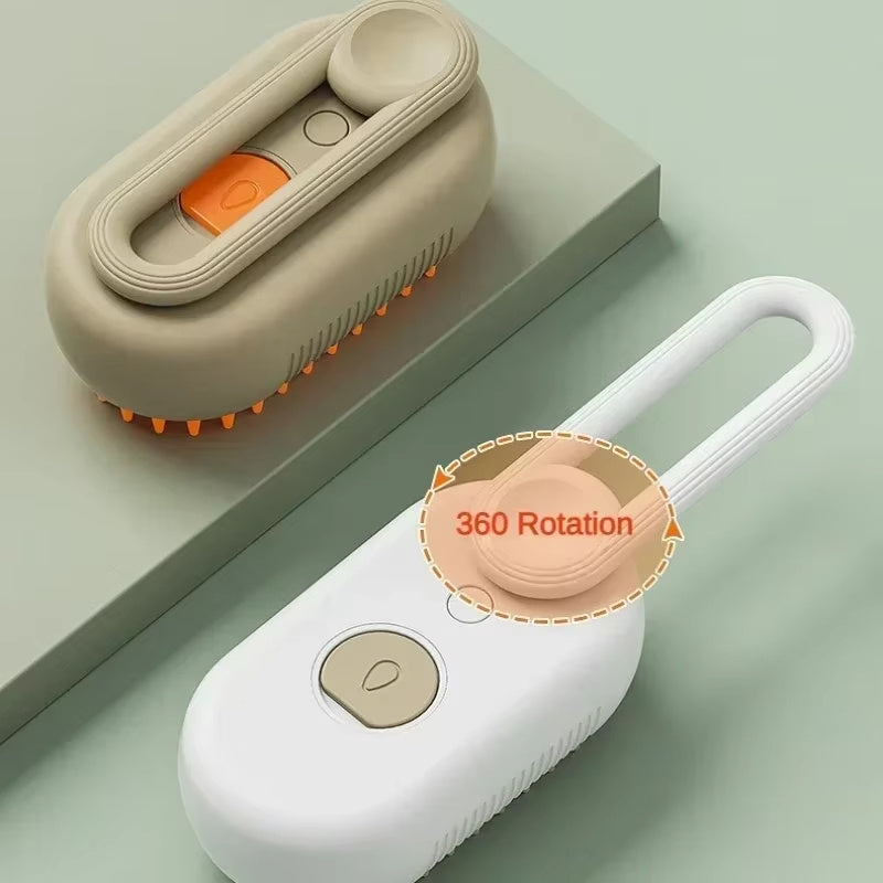 pet grooming,
steam brush,
deshedding tool,
massage brush,
detangling comb,
rechargeable pet brush,
USB pet grooming,
low‑temp steam,
cat dog brush,
tangle remover,
